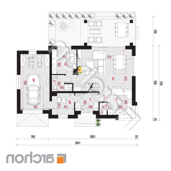 Dom w szmaragdach 4 (G) | rzut parteru