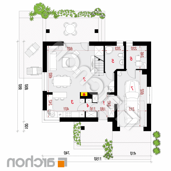 Dom w jabłonkach | rzut parteru