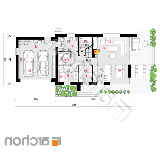 Dom w szyszkowcach 8 (G2E) OZE | rzut parteru