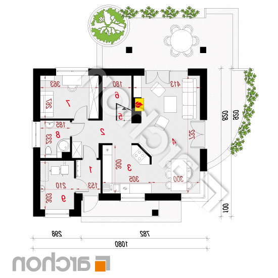 Dom w wisteriach 2 (W) | rzut parteru