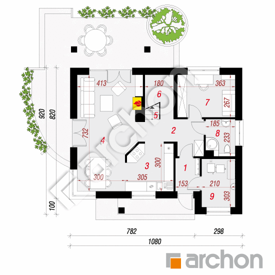 Dom w wisteriach 2 (W) | rzut parteru