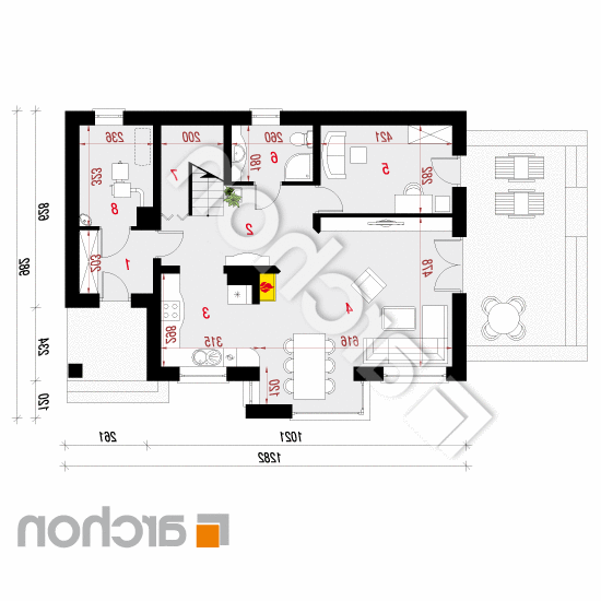 Dom w awokado (N) | rzut parteru