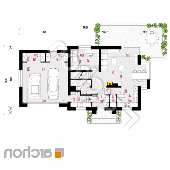 Dom w rododendronach 6 (G2A) | rzut parteru