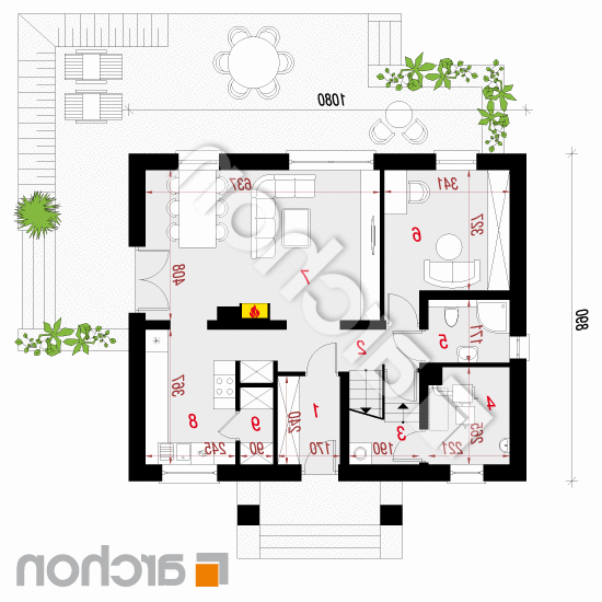 Dom w truskawkach 3 | rzut parteru