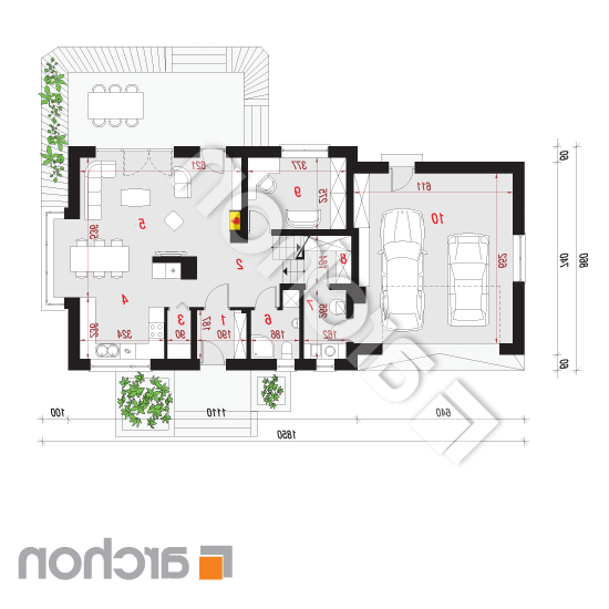 Dom w werbenach (G2N) | rzut parteru