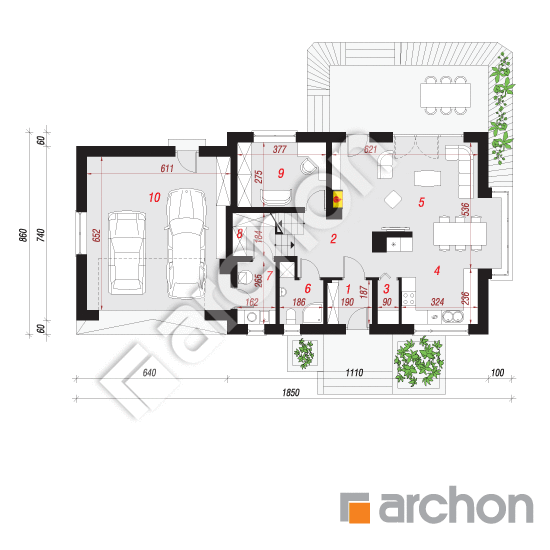 Dom w werbenach (G2N) | rzut parteru