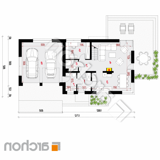 Dom w amarylisach 3 (G2) | rzut parteru