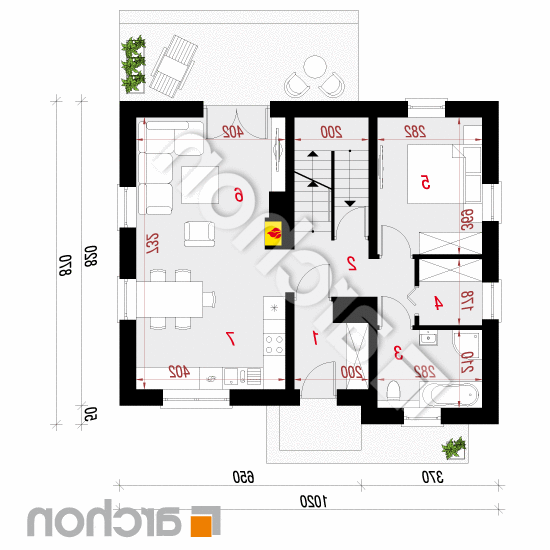 Dom w zielistkach (P) | rzut parteru