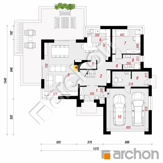 Dom w kameliach 2 (G2N) | rzut parteru