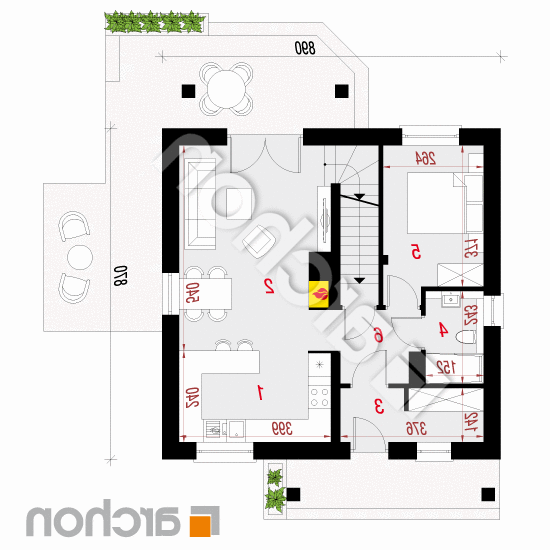 Dom w poziomkach (PN) | rzut parteru