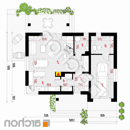 Dom w jabłonkach 2 | rzut parteru