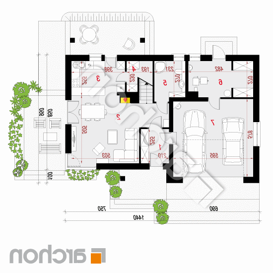 Dom w jabłonkach 3 (G2) | rzut parteru