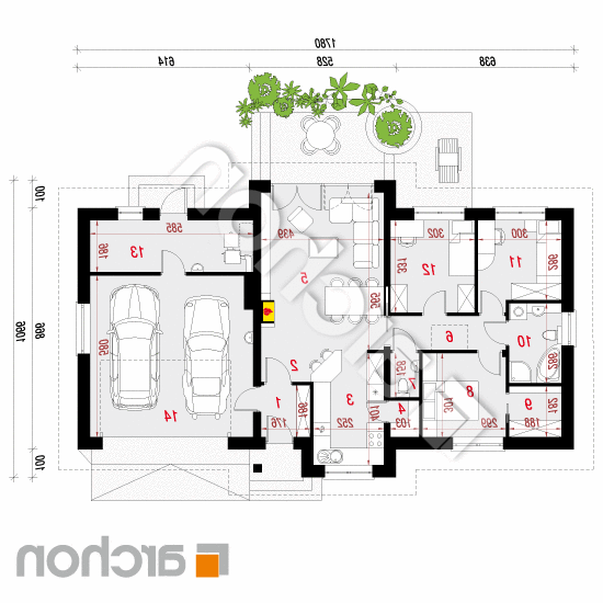 Dom w nerinach (G2) | rzut parteru