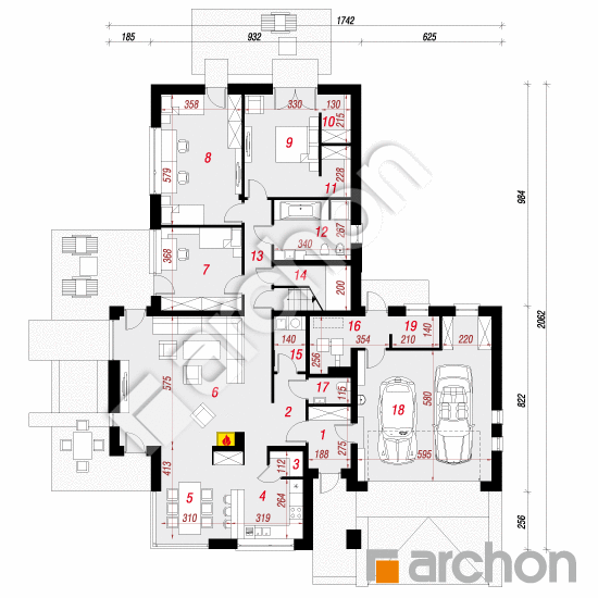 Dom w amarantusach 4 | rzut parteru