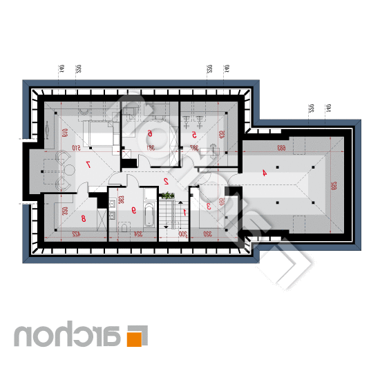 Dom pod jarząbem 10 (PN) | rzut poddasza