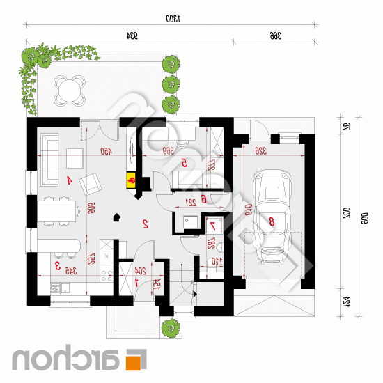 Dom w poziomkach 6 | rzut parteru