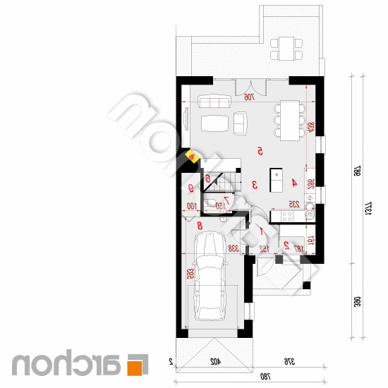 Dom w klematisach 11 (B) | rzut parteru