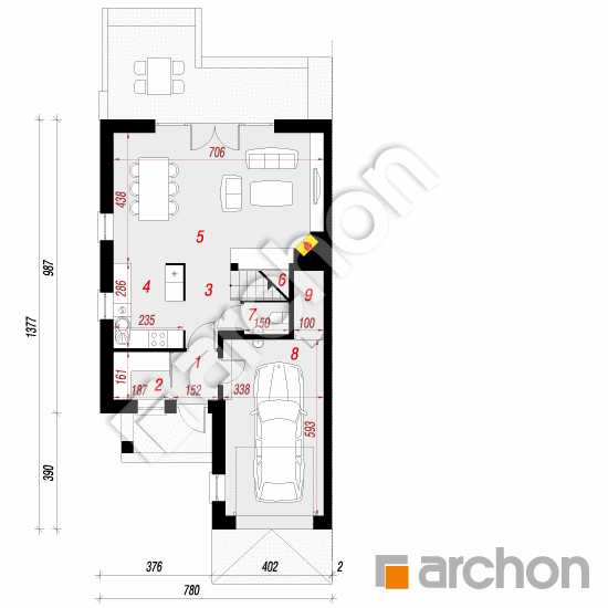 Dom w klematisach 11 (B) | rzut parteru