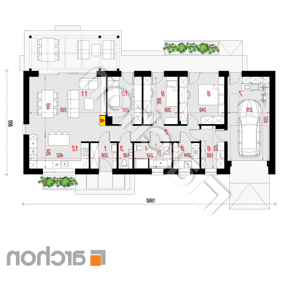 Dom w kosaćcach 2 (GN) | rzut parteru