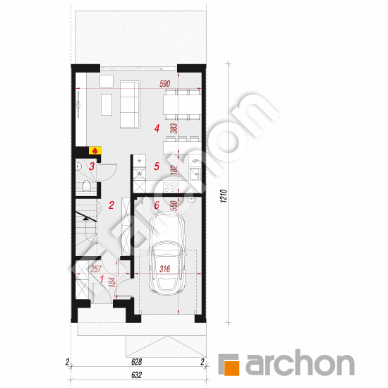 Dom w riveach 8 (GS) | rzut parteru