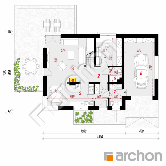 Dom w amarylisach 5 | rzut parteru