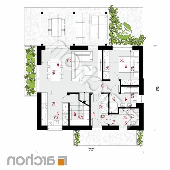 Dom w porzeczkach 3 (E) | rzut parteru