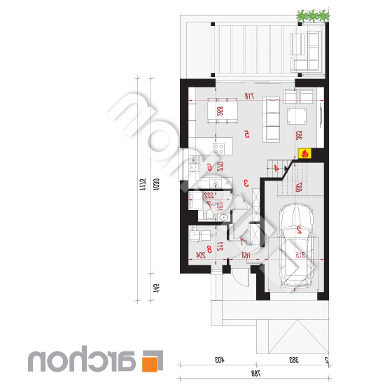 Dom w narcyzach (BA) | rzut parteru