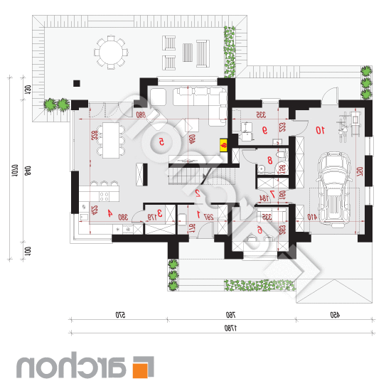 Dom w aurorach 5 (G) | rzut parteru