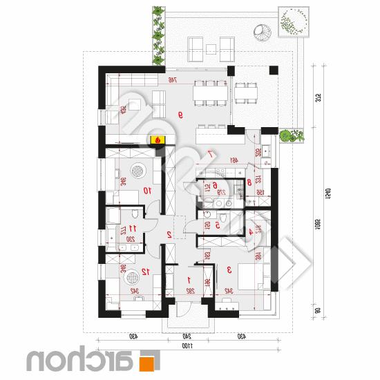 Dom w pauliniach 3 | rzut parteru