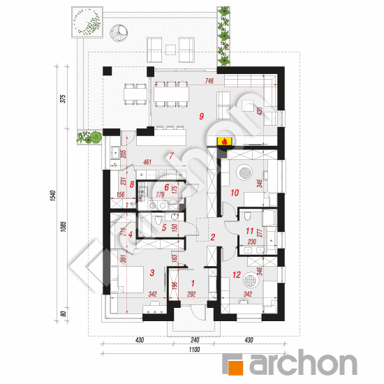 Dom w pauliniach 3 | rzut parteru