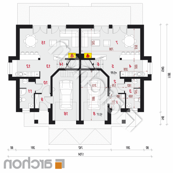 Dom w klematisach 9 (T) ver.2 | rzut parteru