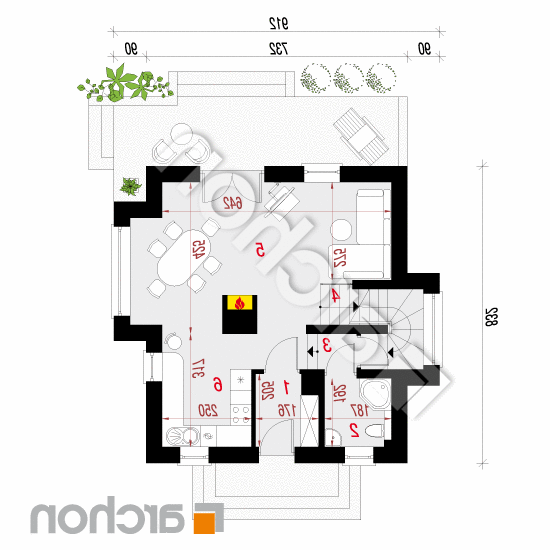 Dom w winogronach (PN) ver.2 | rzut parteru