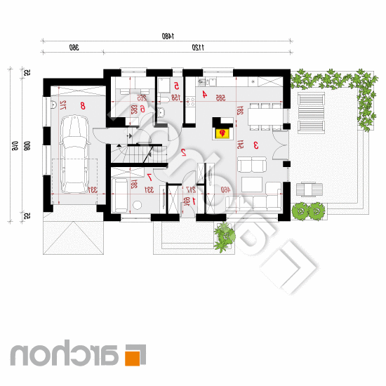 Dom w rododendronach 16 (P) | rzut parteru