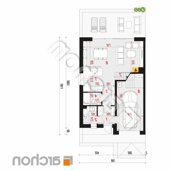 Dom w narcyzach 6 (B) ver.2 | rzut parteru