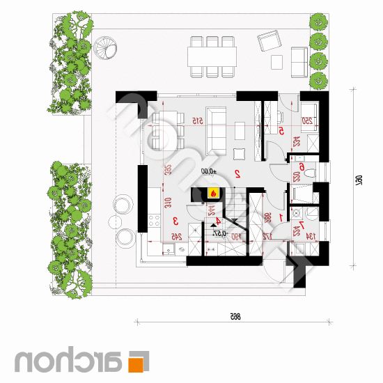 Dom w malinówkach 24 (A) | rzut parteru