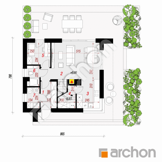 Dom w malinówkach 24 (A) | rzut parteru