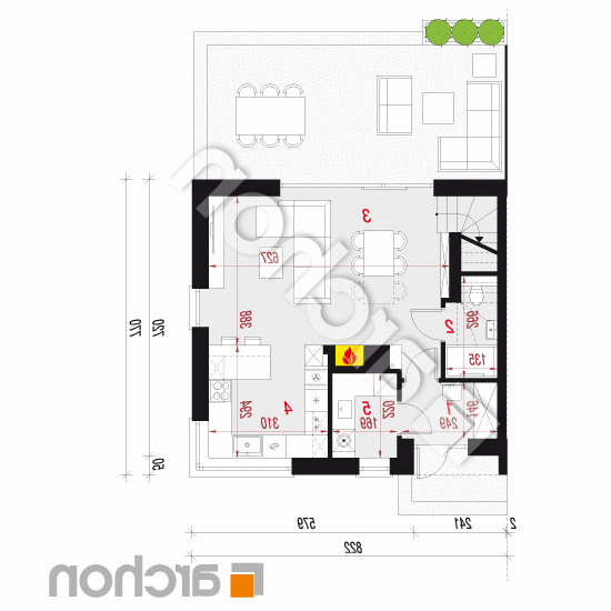 Dom w borówkach 7 (B) | rzut parteru