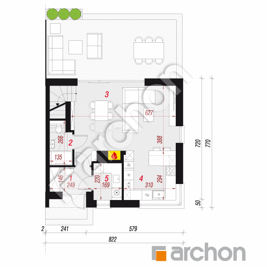 Dom w borówkach 7 (B) | rzut parteru