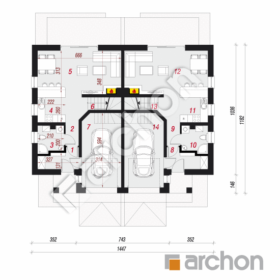 Dom w klematisach 18 ver.2 | rzut parteru