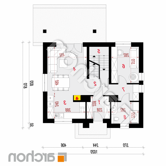 Dom w zielistkach 5 (P) | rzut parteru