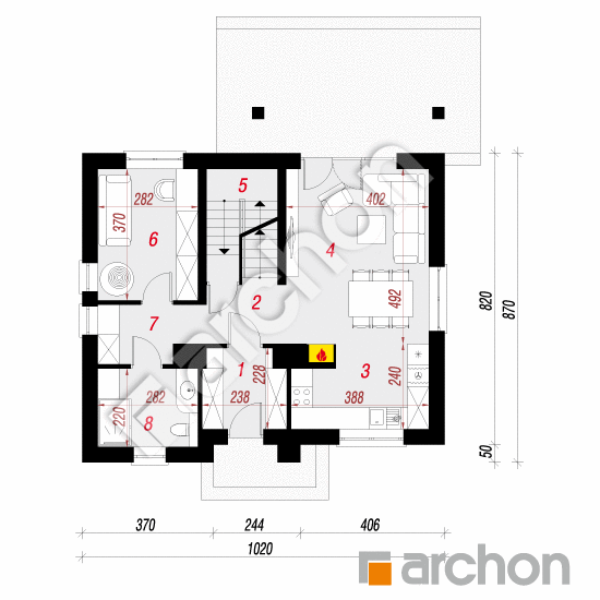 Dom w zielistkach 5 (P) | rzut parteru