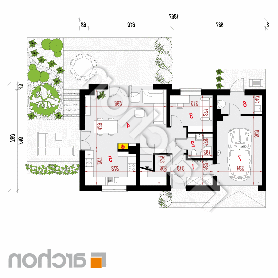 Dom w malinówkach 5 (B) | rzut parteru