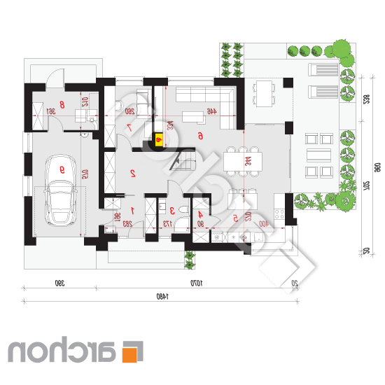 Dom w szmaragdach 3 (G) | rzut parteru