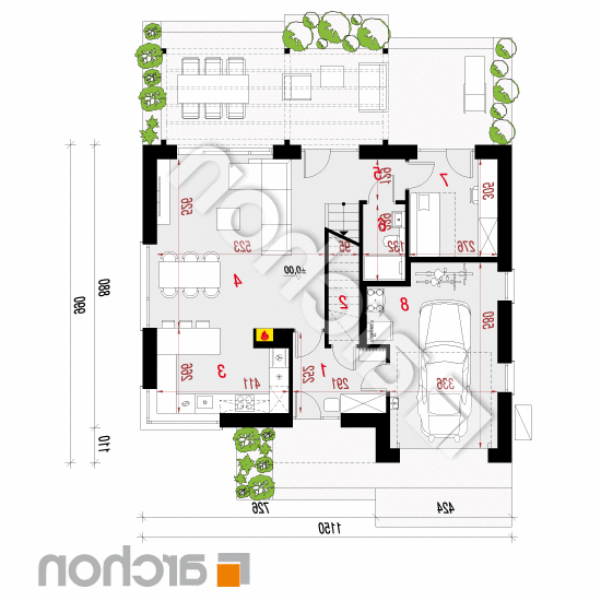 Dom w złociszkach 5 (GE) OZE | rzut parteru