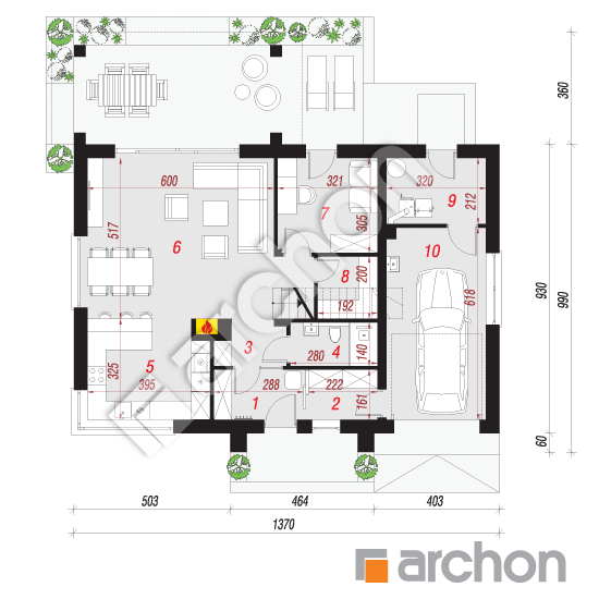 Dom w balsamowcach 11 | rzut parteru