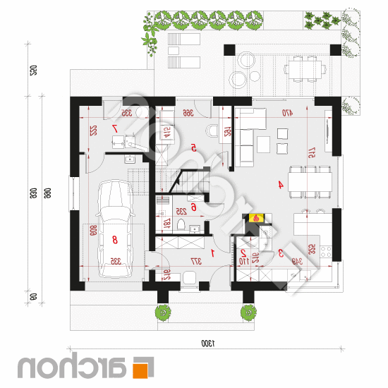 Dom w balsamowcach 6 | rzut parteru