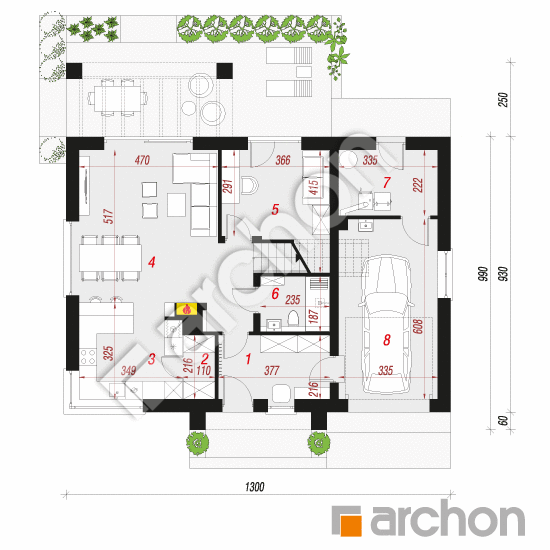 Dom w balsamowcach 6 | rzut parteru