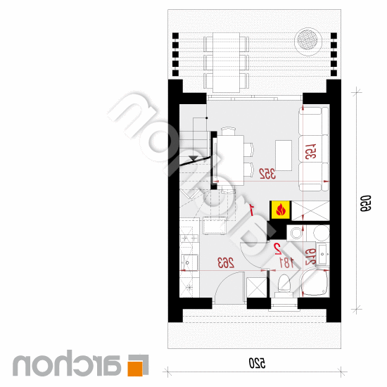 Domek letniskowy w cienistkach 3 | rzut parteru