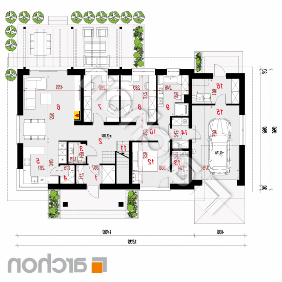 Dom w leszczynowcach 8 (G) | rzut parteru