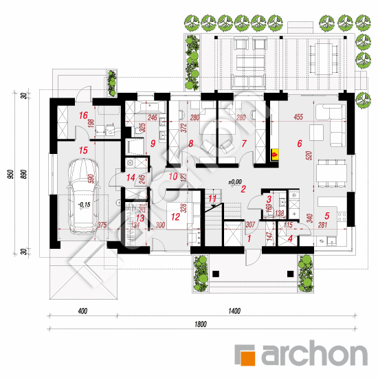 Dom w leszczynowcach 8 (G) | rzut parteru